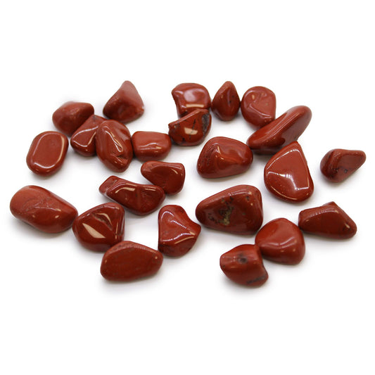 Beutel Mit 24 Kleinen Afrikanischen Tumble Steinen - Jasper - Rot