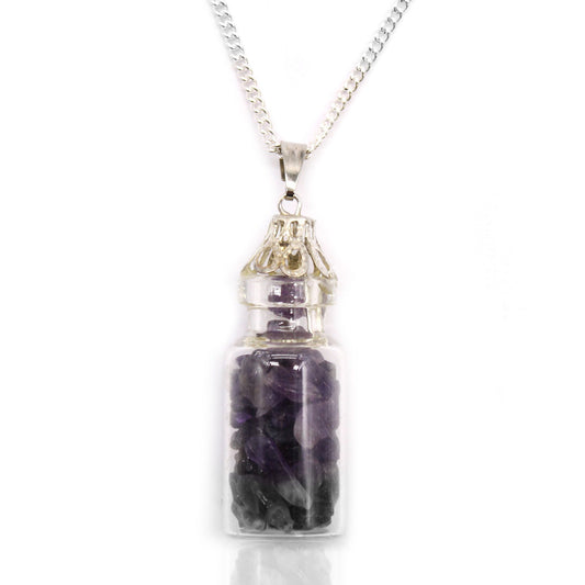 Edelstein Halskette In Flasche - Amethyst