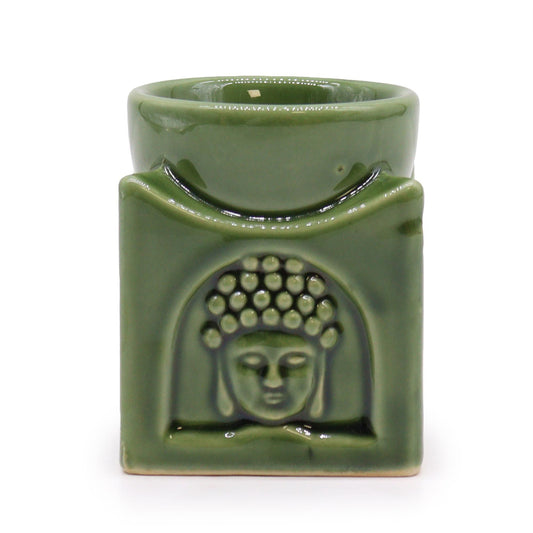 Quadratischer Buddha Brenner Dunkel Jade