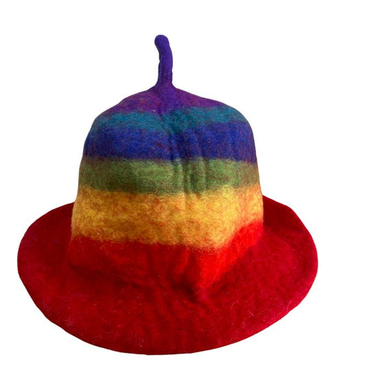 Filz Sauna Schalenhut - Regenbogen