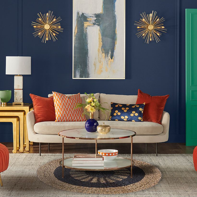 Runder Seegras Teppich Schwarz und Tan Inner Sun 1m