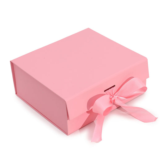 Flache Geschenkbox - Mittlere Quadratische Größe (20x18,2x8cm) - Rosa