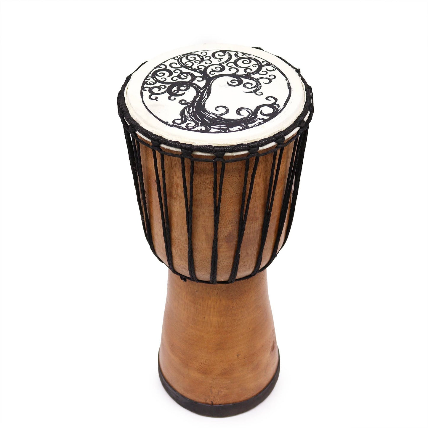 Handgefertigte Djembe Trommel Mit Breitem Kopf 40cm Lebensbaum Motiv
