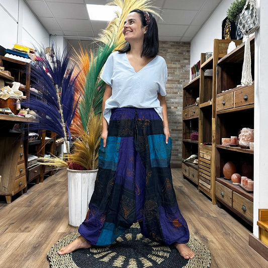 Yoga Und Festival Hosen Mit Aladdin Himalaya Druck In Lila