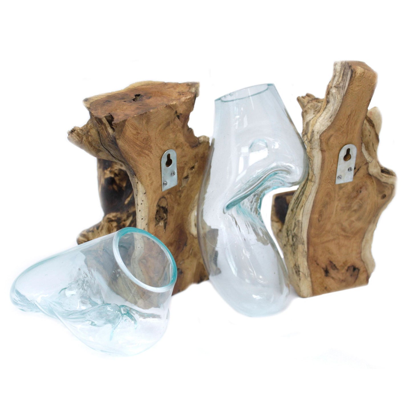 Hängende Schale Aus Geschmolzenem Glas Auf Holz