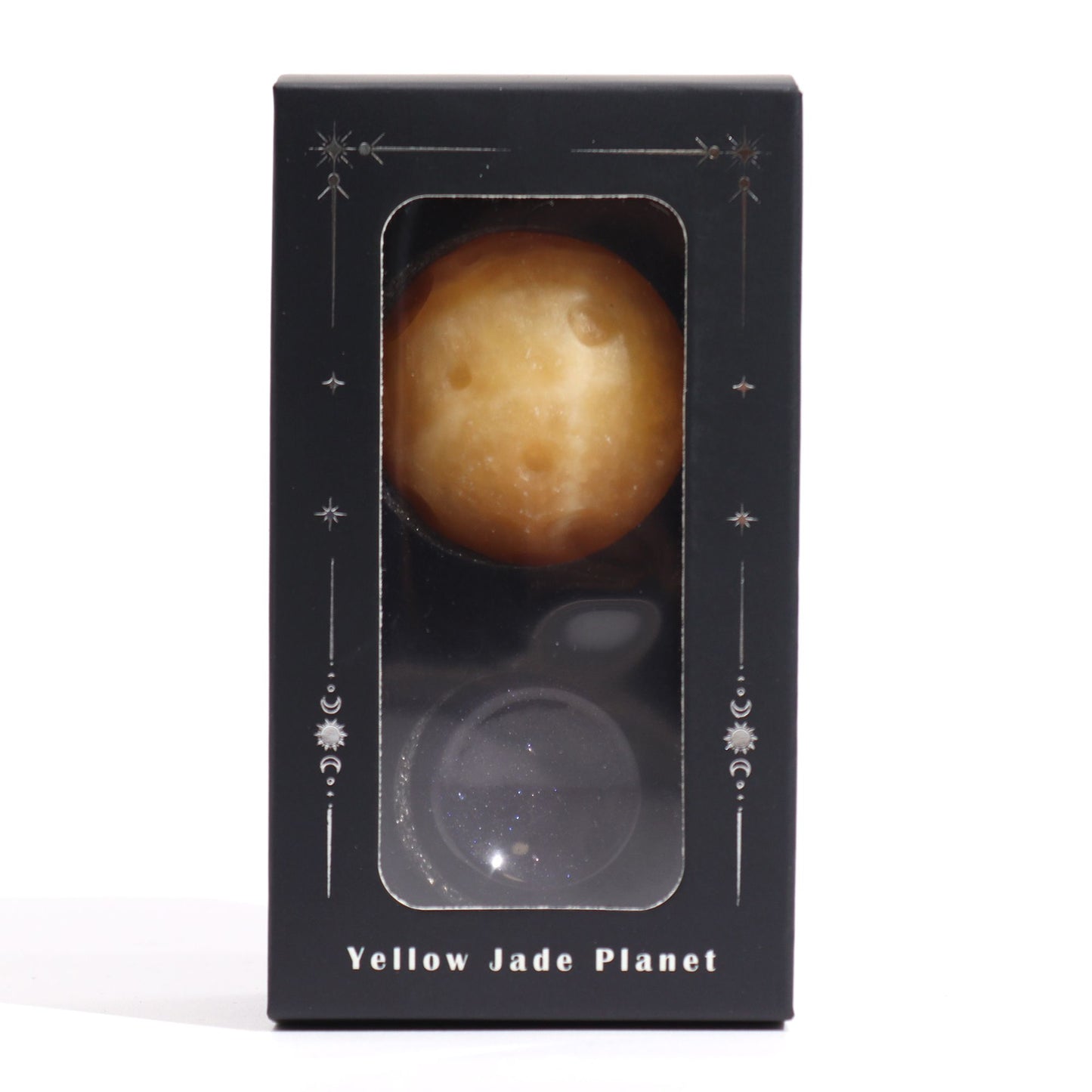 Gelber Jade Planet Auf Sola Goldstein Stand 40mm 30x15mm Stand