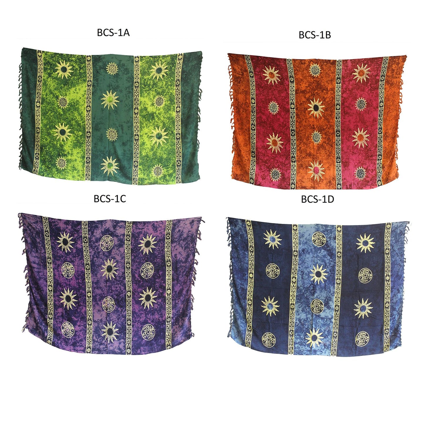 1x Bali Keltische Sarongs mit Sonnensymbolen in 4 Verschiedenen Farben