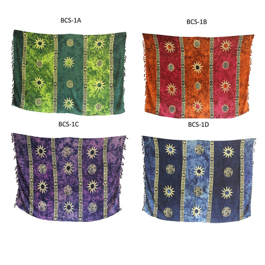 1x Bali Keltische Sarongs mit Sonnensymbolen in 4 Verschiedenen Farben