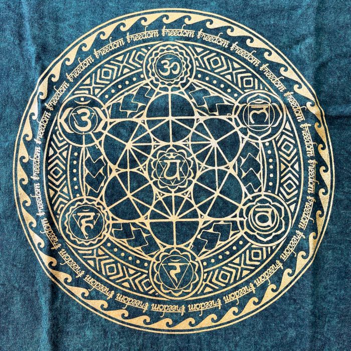 Großes Stein-Wasch-T-Shirt - Chakra - Grün