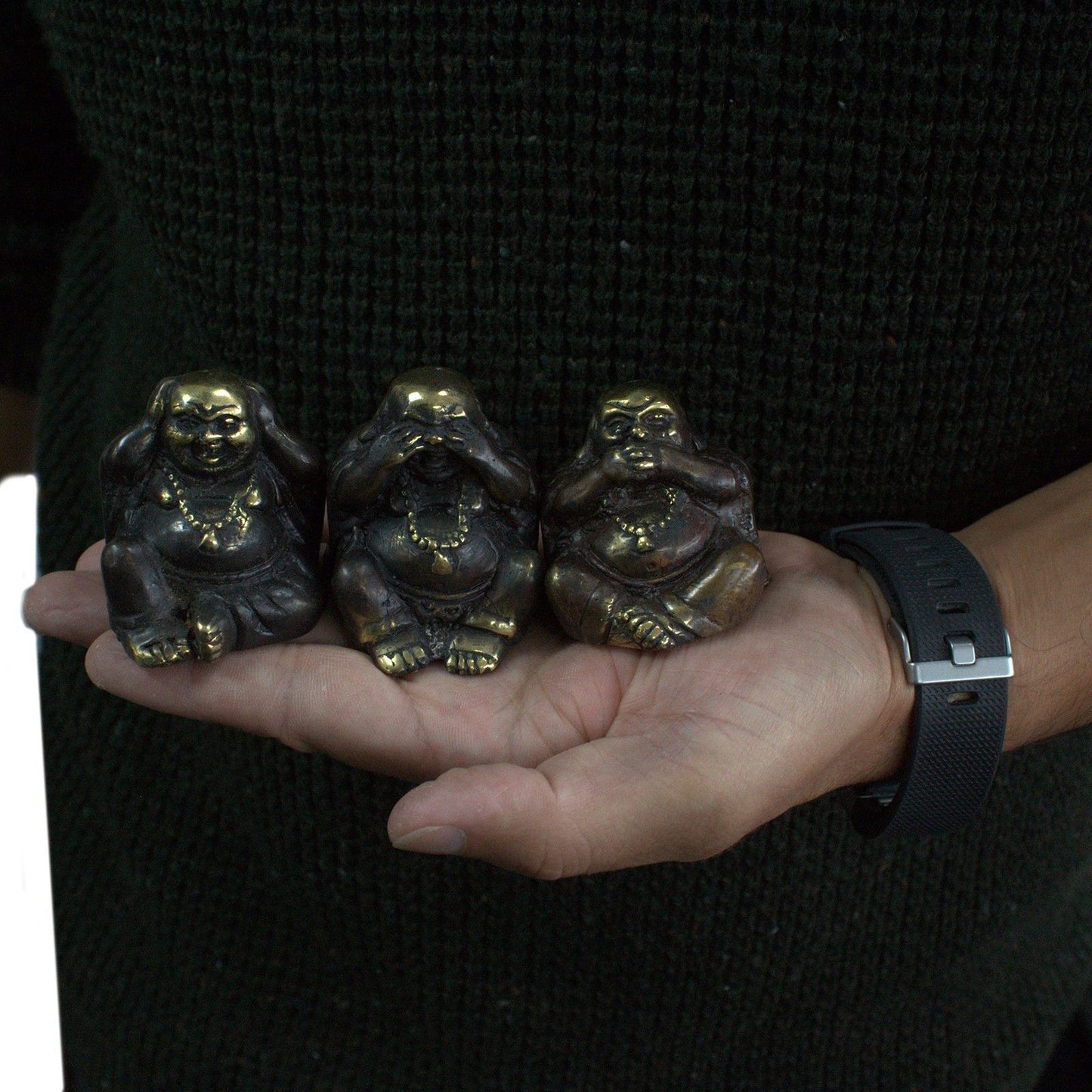 Set Von 3 - Sieh Kein Übel Buddha Fengshui Dekoration