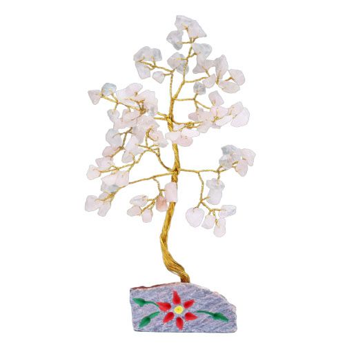 Rosenquarz Edelsteinbaum Mit 80 Steinen