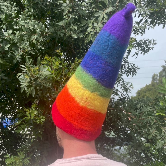 Filz Sauna Zauberer Hut - Regenbogen