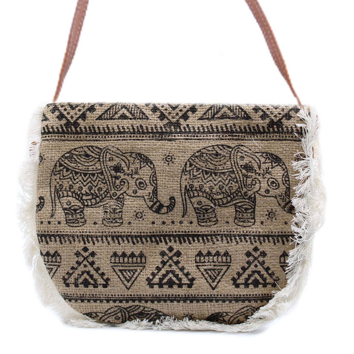 Fab Fransen Tasche - Elefanten Druck