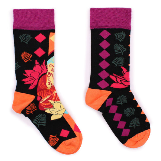 Hop Hare Bambussocken 36-40 Rosa Buddha Und Lotus