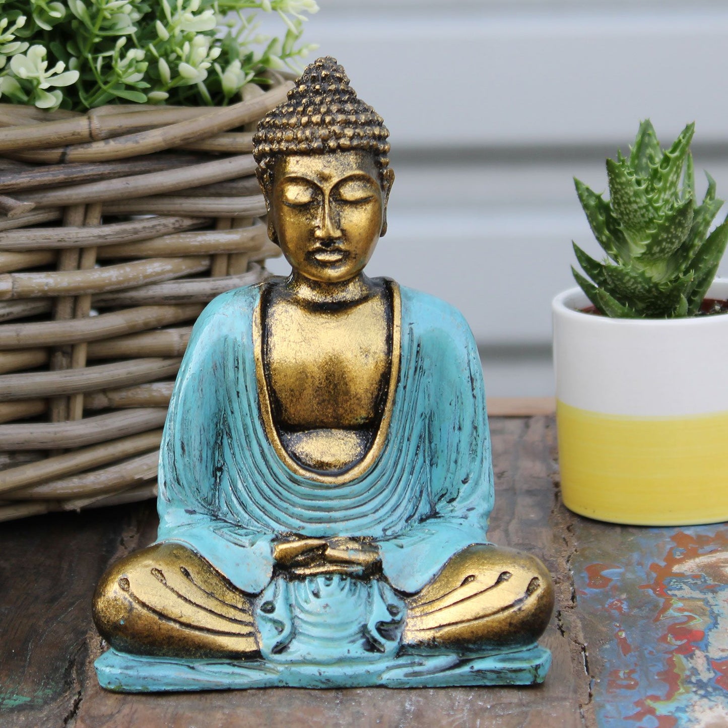 Türkis Und Gold Buddha Mittelgroß