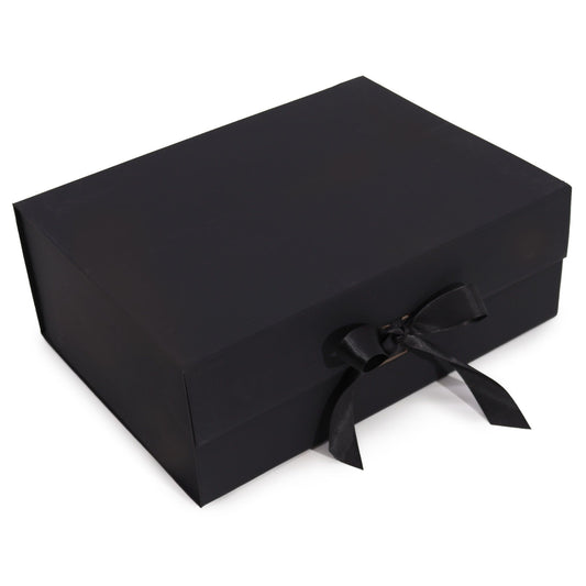 Flachverpackte Geschenkschachtel Extra Groß 33x25x12cm Schwarz