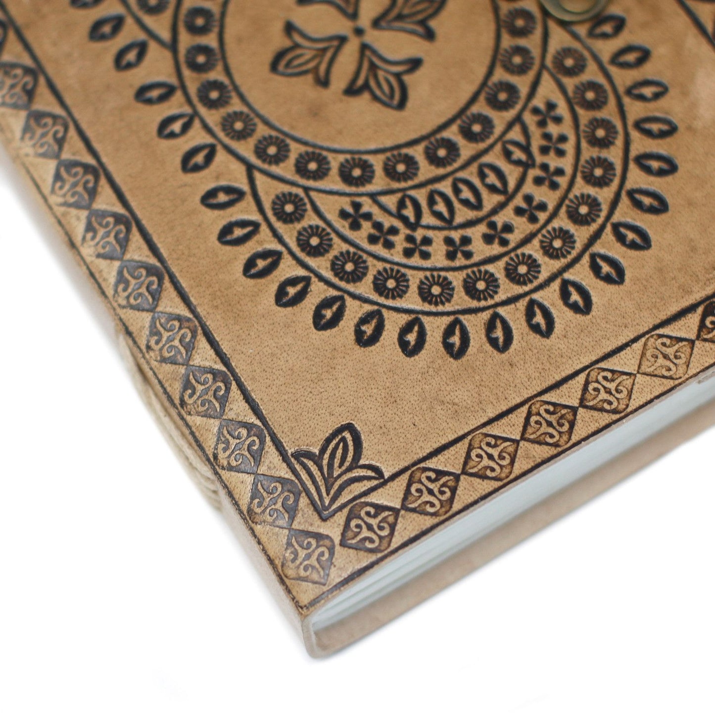 Leder Blau Mandala Notizbuch 18x13 cm Handgemacht Mit Schnalle