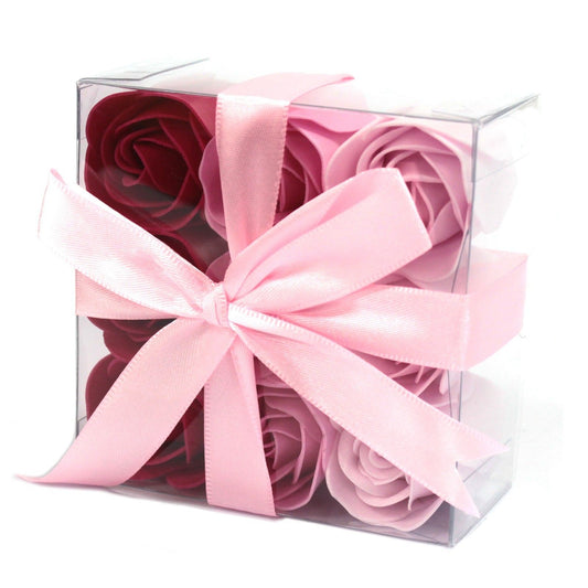 Set Mit 9 Seifenblumen - Pinke Rosen