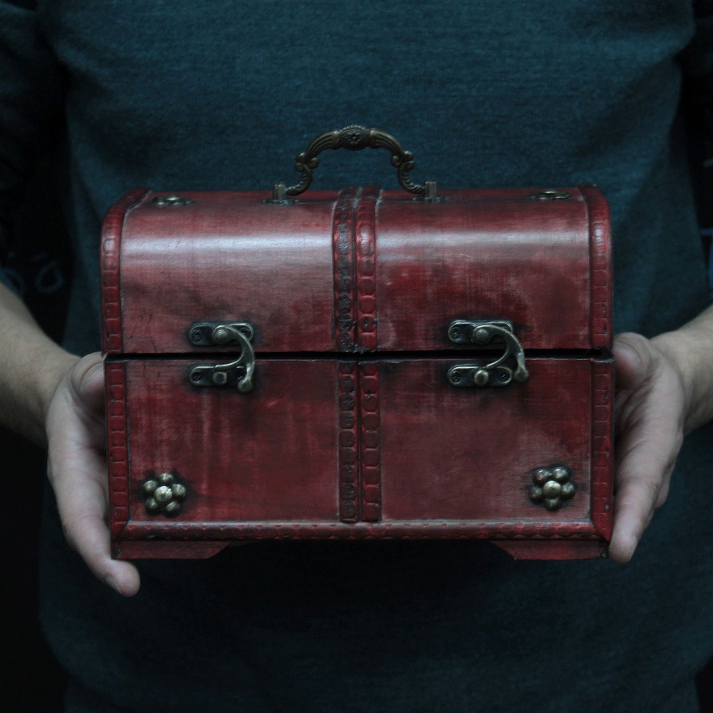 Große Klassische Truhe - Set Mit 3 Vintage Kisten