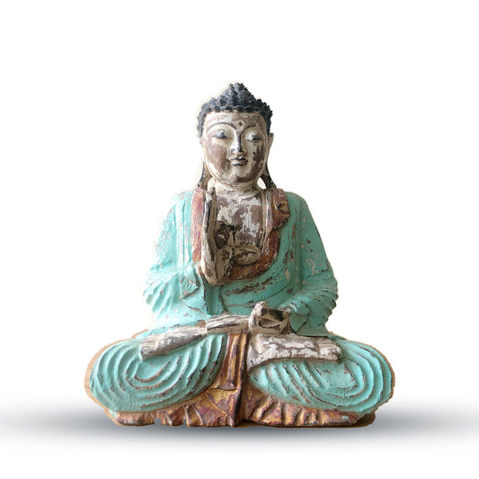 Vintage Mint Handgefertigte Buddha Statue 30cm Lehrübertragung