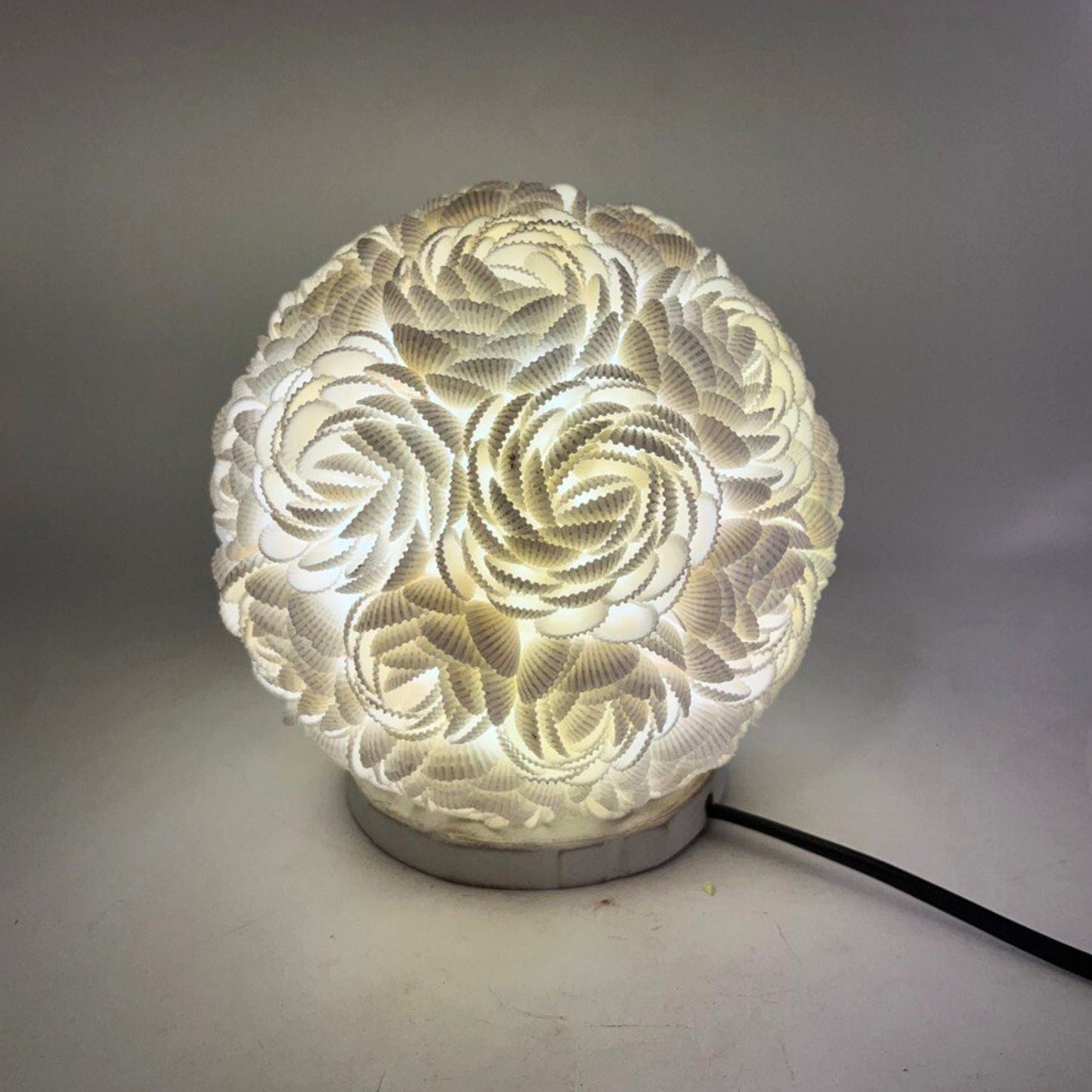 Boho Muschel Lampe Rose Kugel 15cm