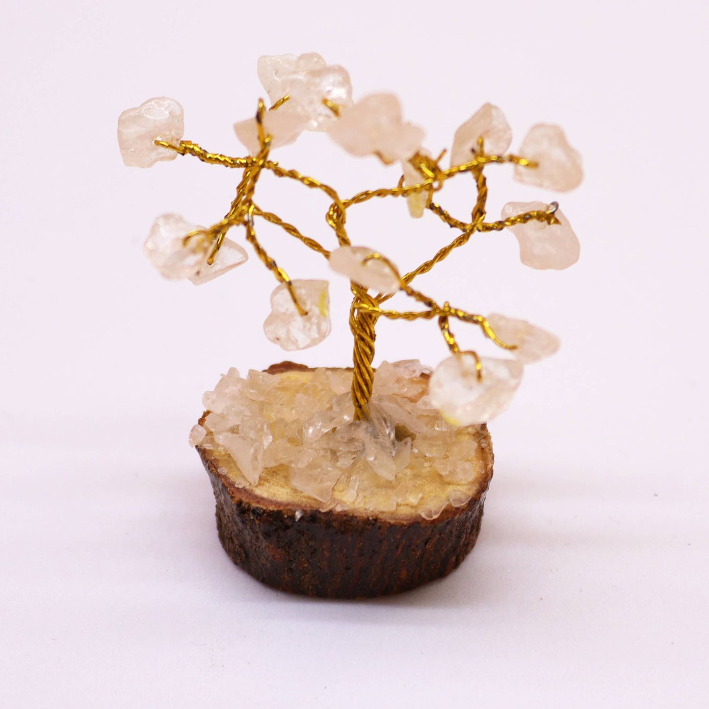 Mini Edelstein Bäume Auf Holzbasis - Bergkristall (15 Steine)