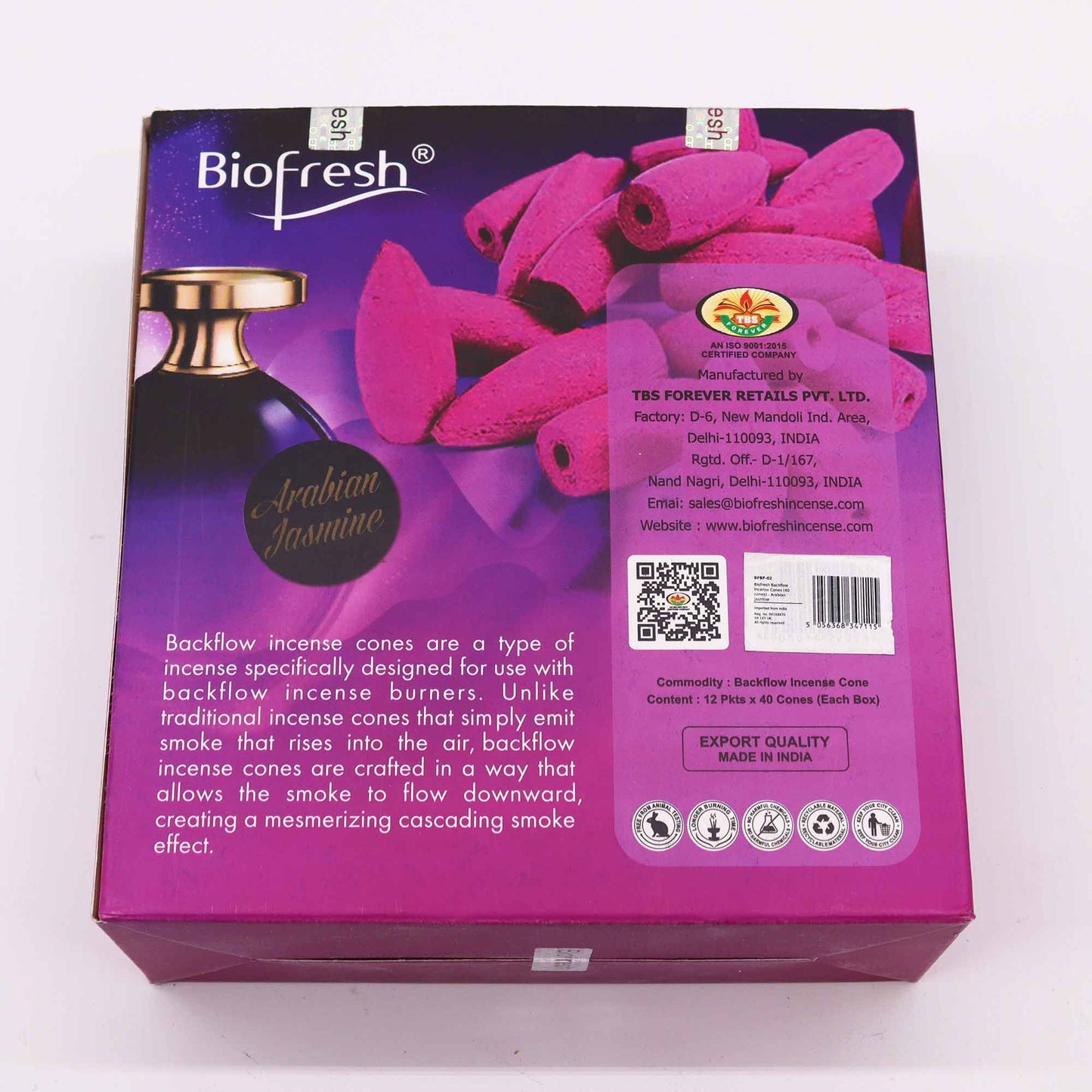 Biofresh Rückfluss Räucherkegel 40 Kegel - Arabischer Jasmin