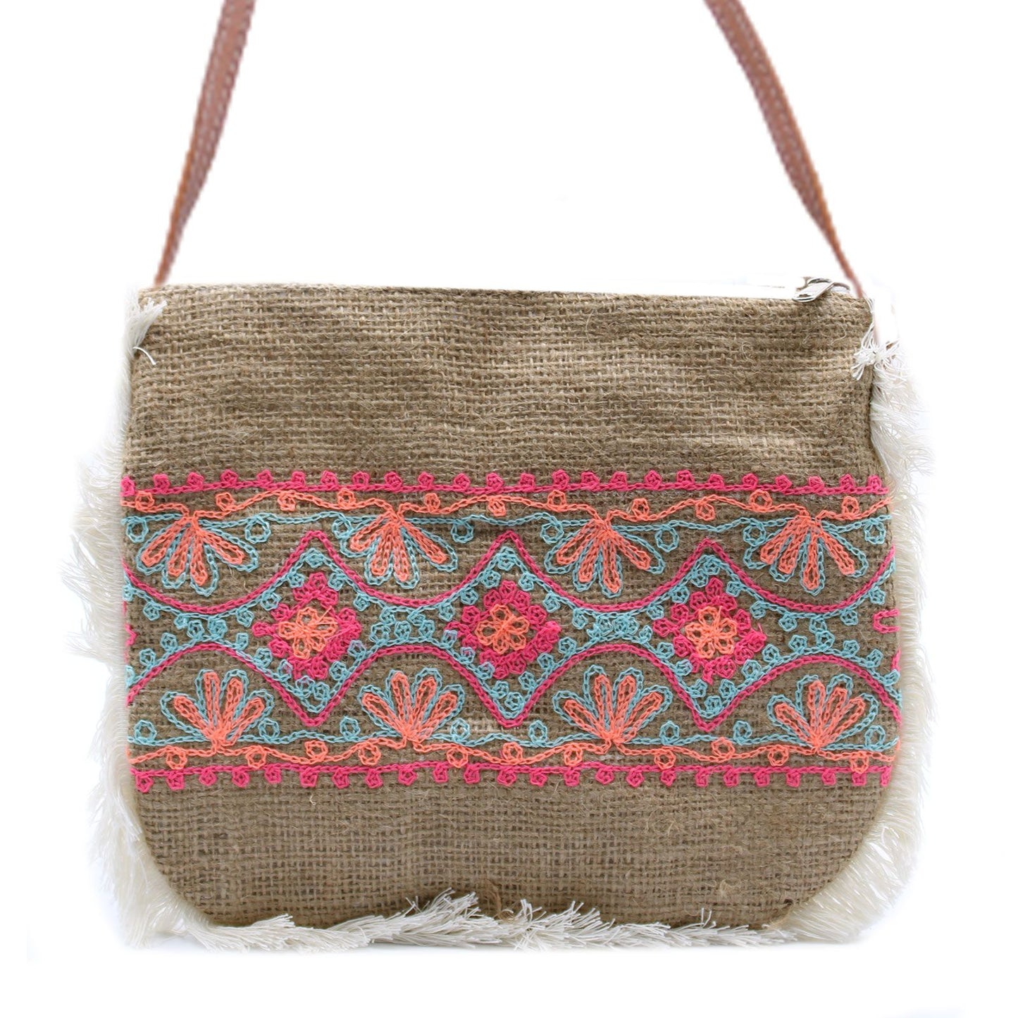 Fab Fransen Tasche Mit Sommermuster Stickerei