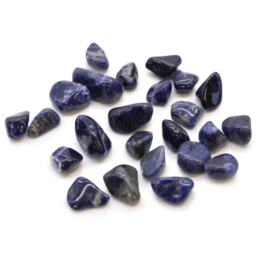 Beutel Mit 24 Kleinen Afrikanischen Tumble Steinen - Sodalith - Reines Blau