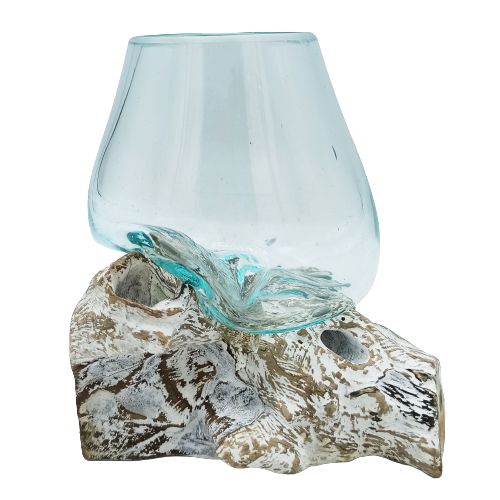 Geschmolzenes Glas Auf Weißgewaschenem Holz - Mittelschüssel