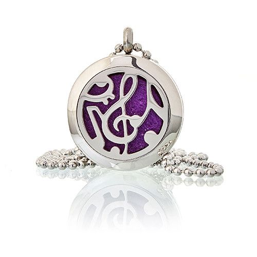 Aromatherapie Schmuck Halskette Musiknoten 25mm
