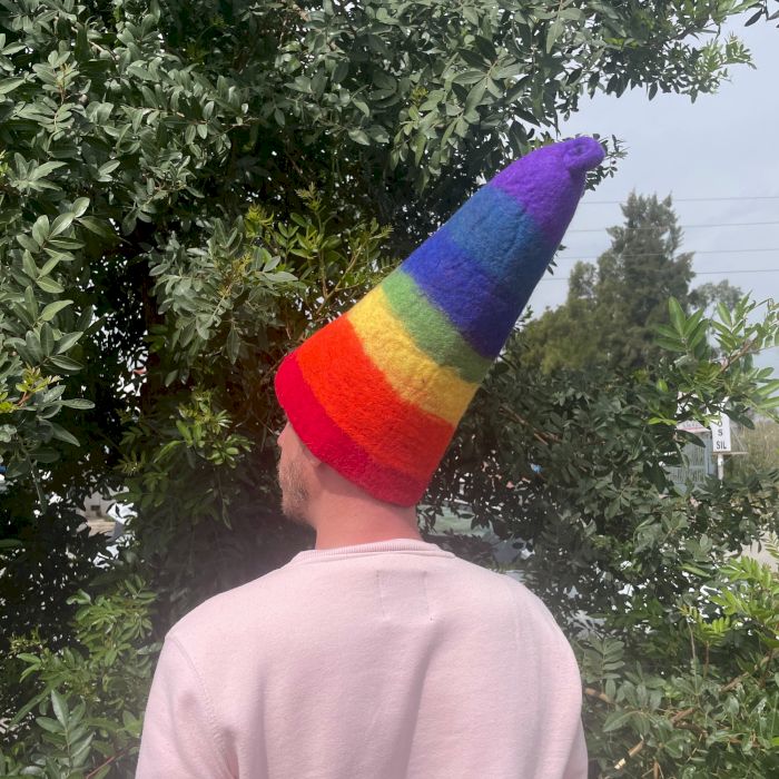 Filz Sauna Zauberer Hut - Regenbogen