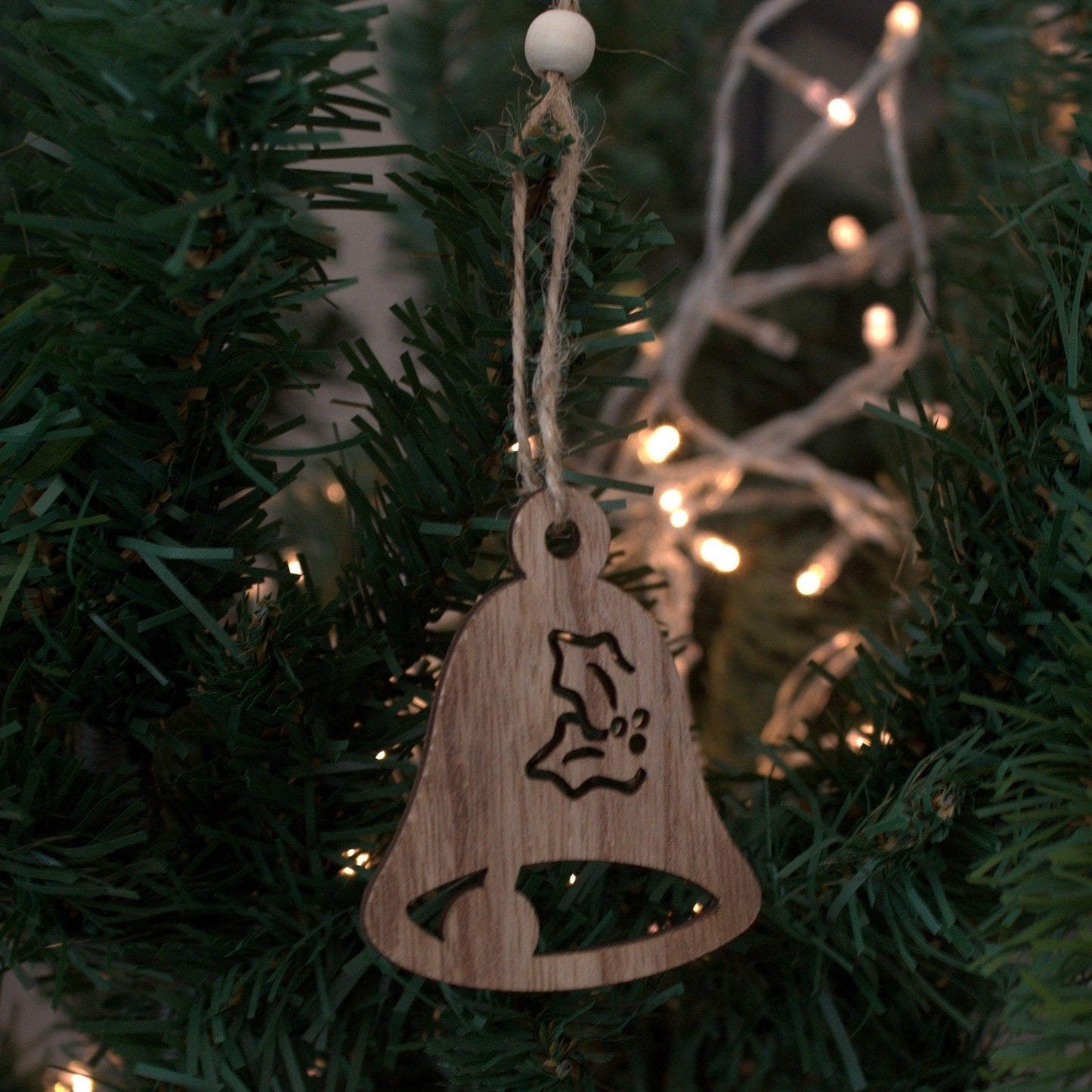 3er Set Weihnachts Holz Dekoration Glocke