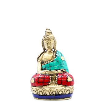 Messing Buddha Figur - Hände Hoch - 7,5 cm