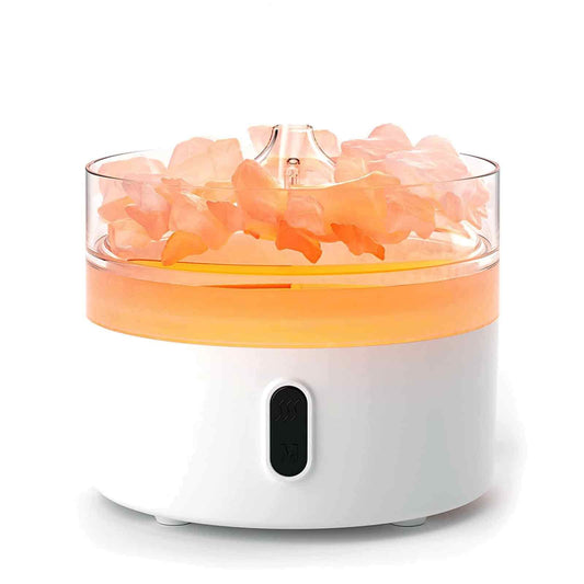 Himalaya Salz Aroma Diffuser Mit Nachttlicht USB-C Flammeneffekt Salz Inklusive