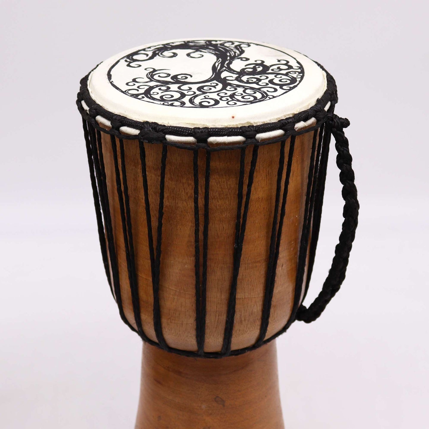 Handgefertigte Djembe Trommel Mit Breitem Kopf 40cm Lebensbaum Motiv
