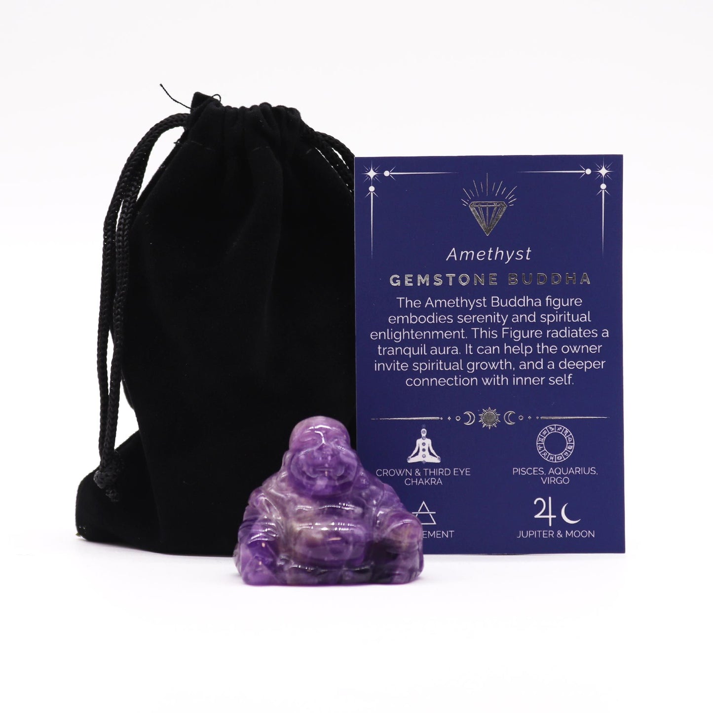 Edelstein Kleiner Buddha - Amethyst 35x40x23mm