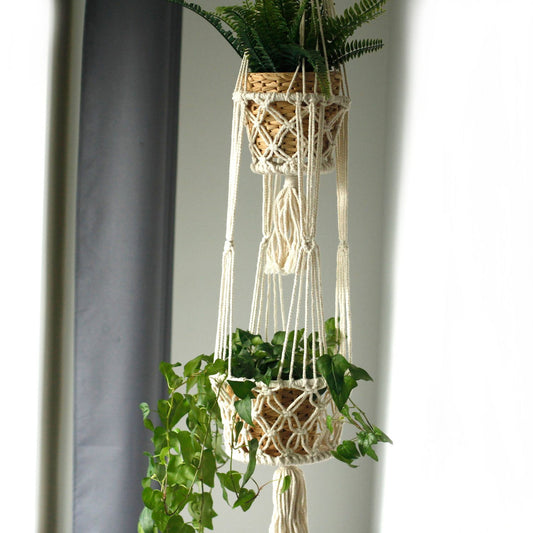 Makramee Blumentopf Halter Doppel Halter