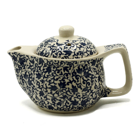 Kleine Kräuterteekanne mit Blauem Muster