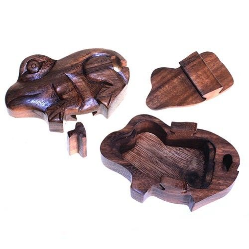 Bali Magische Box Frosch Holzpuzzle Geschenk Aufbewahrung