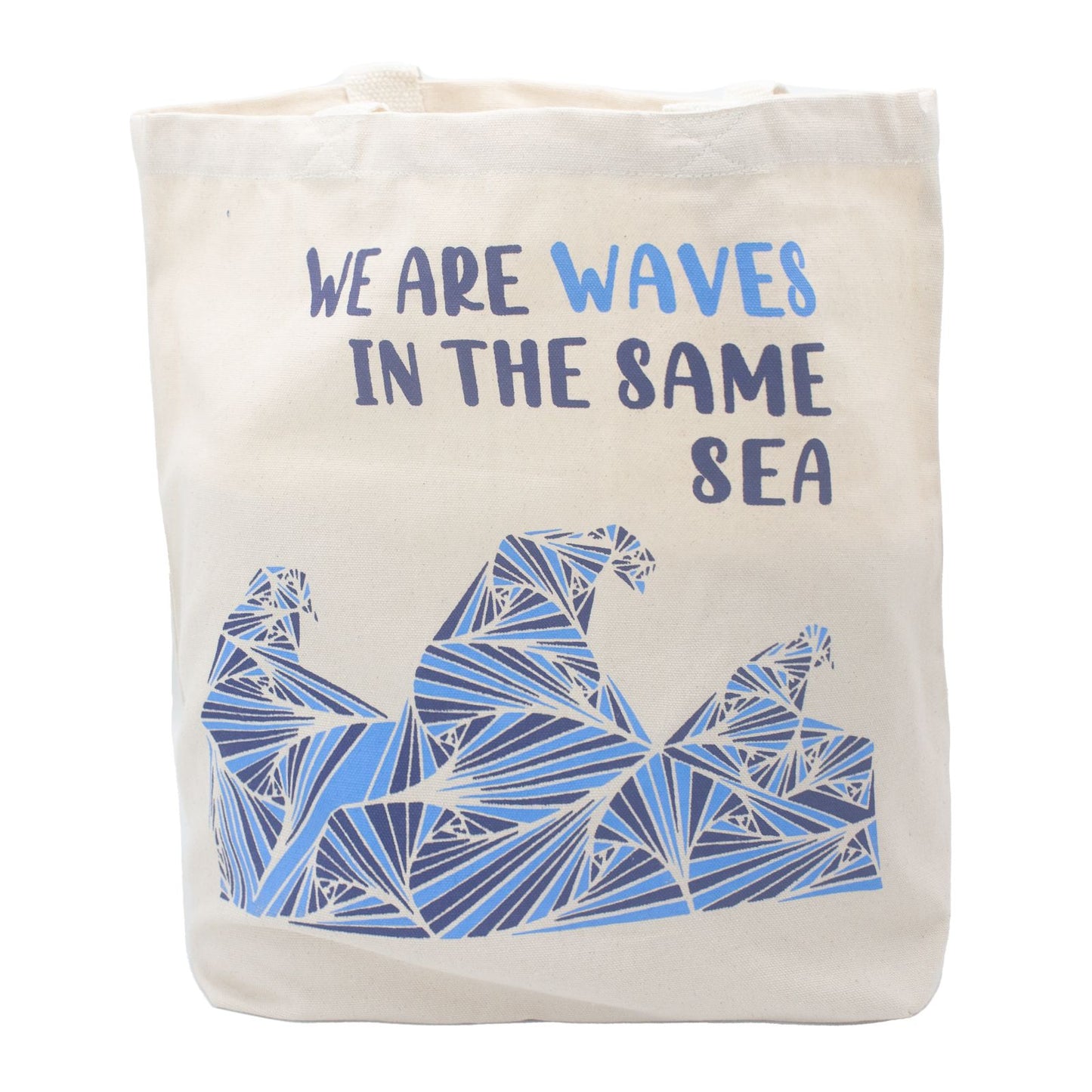 Bedruckte Baumwolltasche We Are Waves Natur