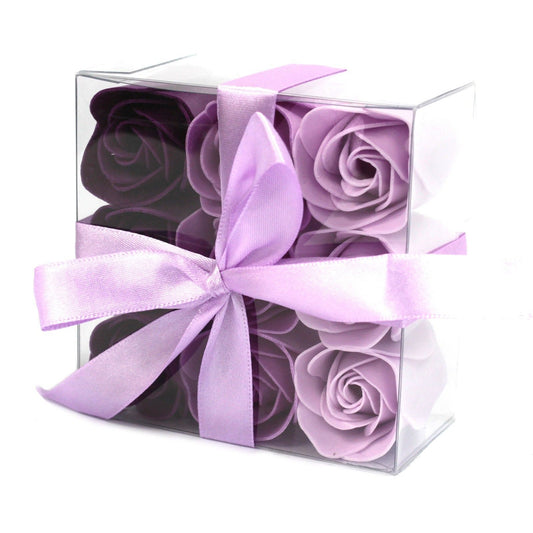 Set Mit 9 Seifenblumen - Lavendelrosen