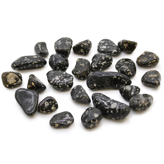 Beutel Mit 24 Kleinen Afrikanischen Tumble Stones - Guinea Fowl