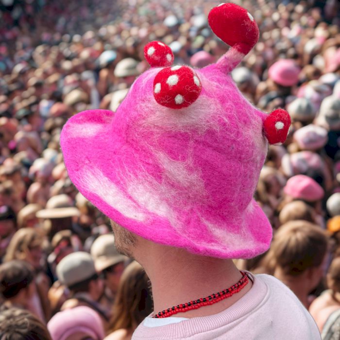 Filz Pilzhut - Schockierend Pink