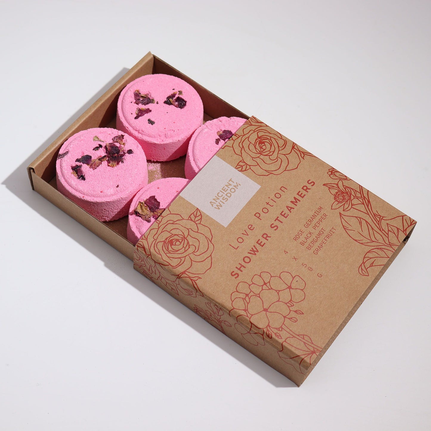 Zen Duschdampfer Therapie Wellness Quartett Liebe Potion Pink Rot