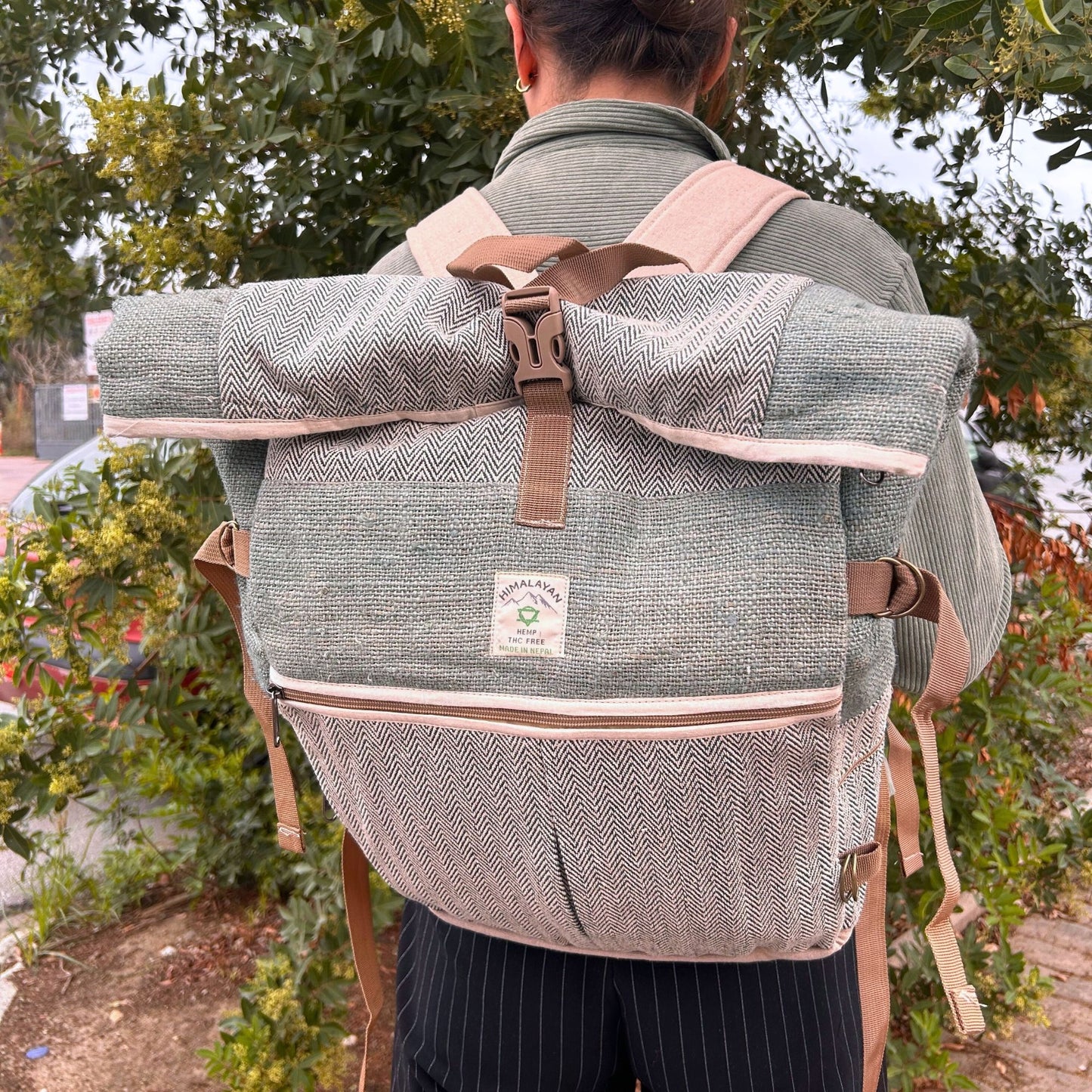 Hanf Trekking Rollende Rucksack Sage