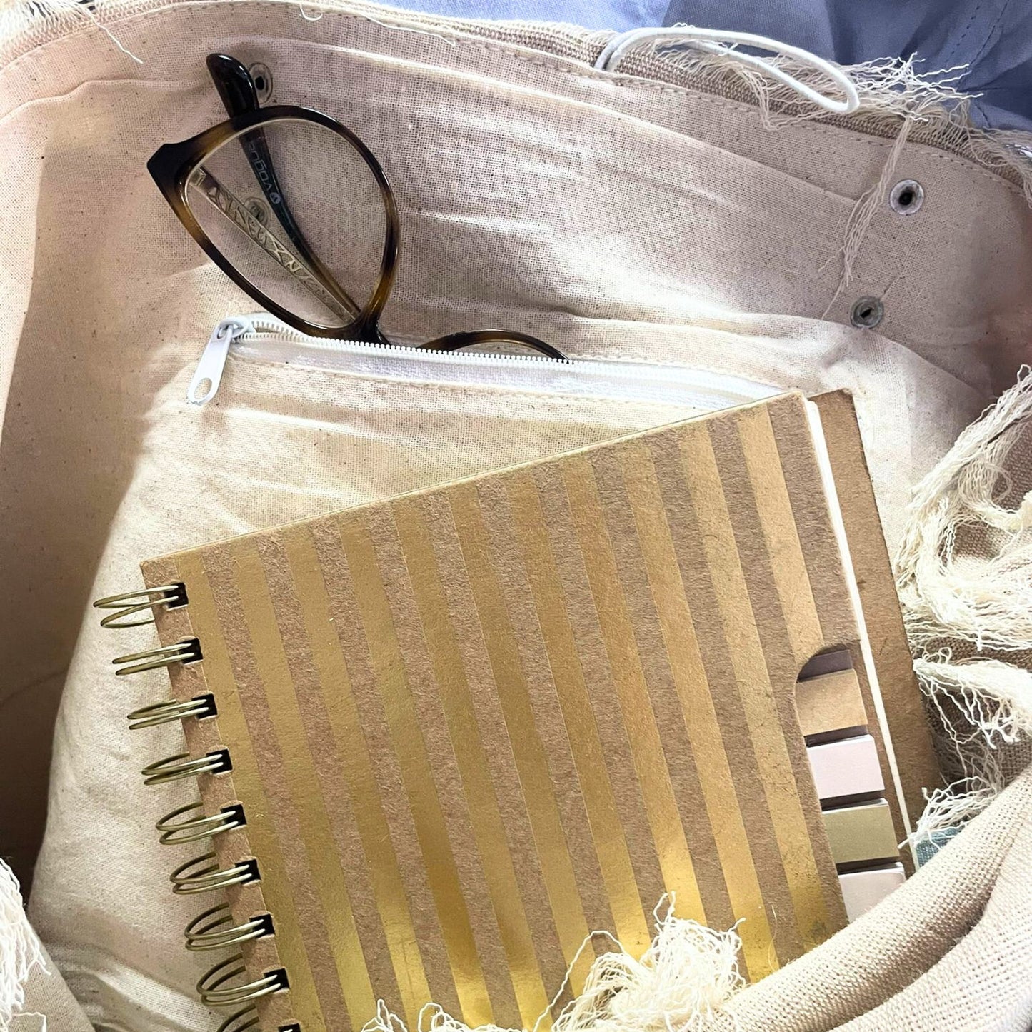 Natürliche Tragetasche Mit Ledergriffen - Inspiration