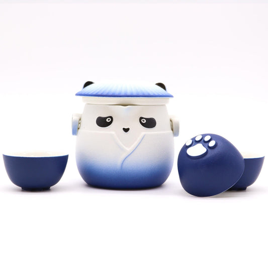 Panda Teekanne Set Mit Drei Tassen Himmelblau