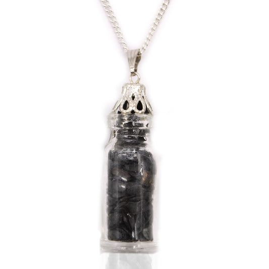 Halskette Mit Eingeschlossenen Edelsteinen - Schwarzer Onyx