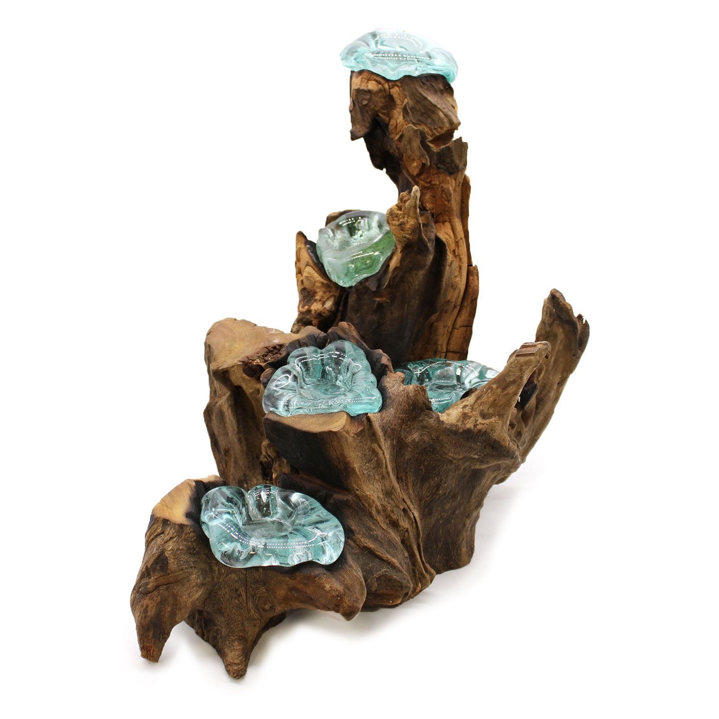 Molton Glas Fünf Kerzenhalter Auf Holz